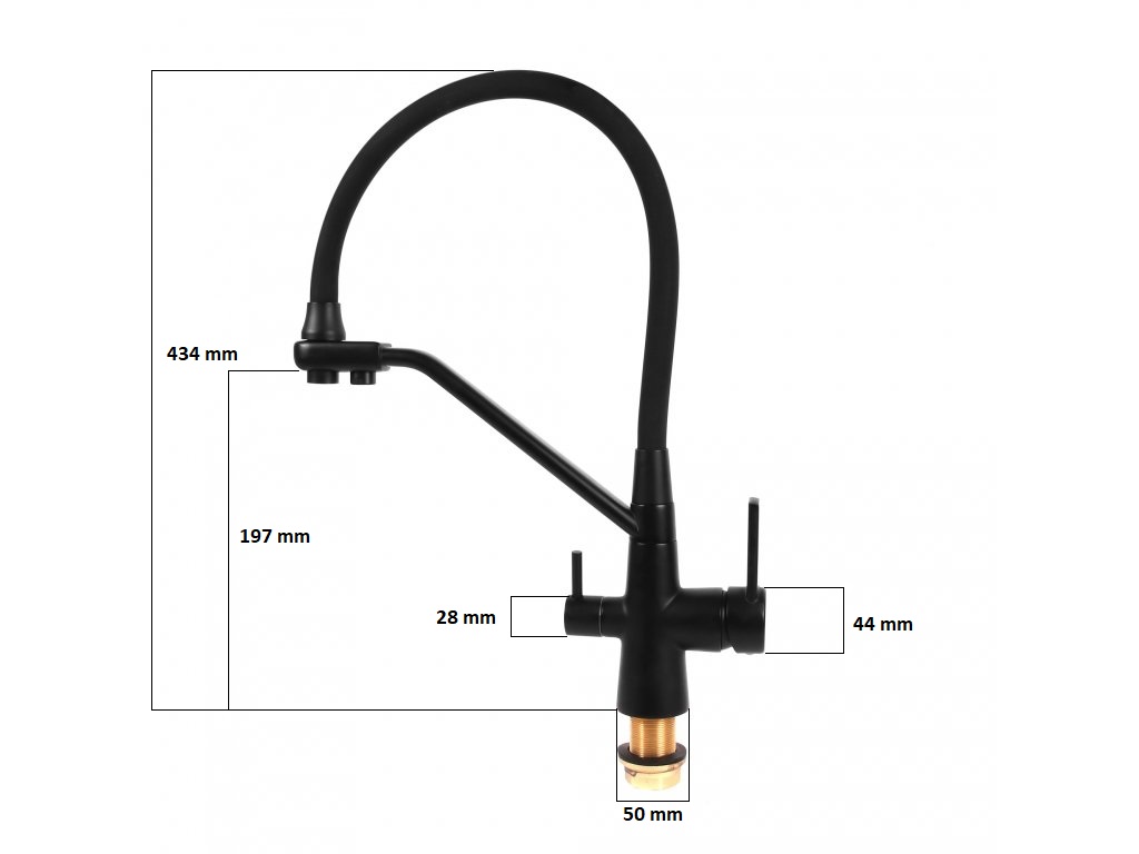 tripl black Wasserhahn Abmessungen